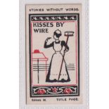 Cigarette card, Roberts & Sons, Stories Without Words, Series H, Title Page (very slight crease to