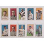 Cigarette cards, USA, ATC, Baseball Series, T206, 10 cards, all 'Sweet Caporal Cigarettes, 350