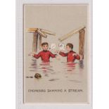 Cigarette card, Nathan's, Comical Military & Naval Pictures (White border), type card 'Engineers