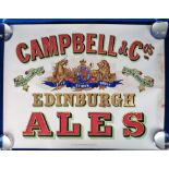 Breweriana, Victorian poster for 'Campbell & Co. Edinburgh Ales - Brewers to Her Majesty', mainly