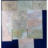 Postcards, Maps, a selection of 12 map cards of the UK, 10 published by Bacon, 2 by G. Philip. Areas
