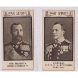 Cigarette cards, Themans, War Portraits, two cards, no 1 His Majesty King George V & no 14 Admiral