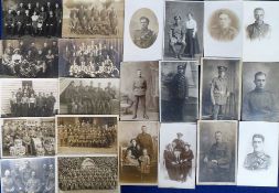 Postcards, a military RP selection of approx. 57 cards inc. soldiers in uniform, groups,