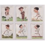 Cigarette cards, Churchman's, Men of the Moment in Sport 1st Series, 'L' size (set, 12 cards) inc.