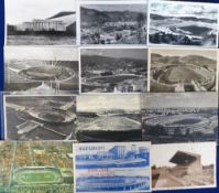 Football & Sports Stadium postcards, a collection of 12 postcards, photographic & printed, showing