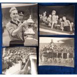 Football Press Photographs, FAC Final 1949, Wolves v Leicester City, 4 high quality b/w photo's,