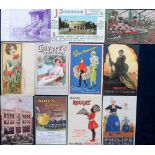 Postcards, Advertising, selection of 11 cards, inc. Bradbury Motorcycle Side Car record, Chicoree at