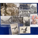Ephemera, Nazi Germany selection of 10 items inc. press photo, 8" x 10" showing Hitler returning