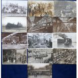 Postcards, selection, 13 RP's inc. Hospital Parade Barrow, Portsmouth Floating Dock, Vickers Maxim