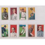 Cigarette cards, USA, ATC, Baseball Series, T206, 9 cards, all 'Old Mill Cigarettes' backs, M. Brown