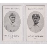Cigarette cards, Taddy, County Cricketers, Kent, two cards, Mr. E.W. Dillon & H.T.W. Hardinge (