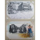 Postcards, a vintage album containing a collection of over 110 cards inc. Gruss Aus, German