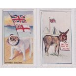 Cigarette cards, Robinson & Sons, Regimental Mascots, 2 cards, nos 18 & 20 (gd)