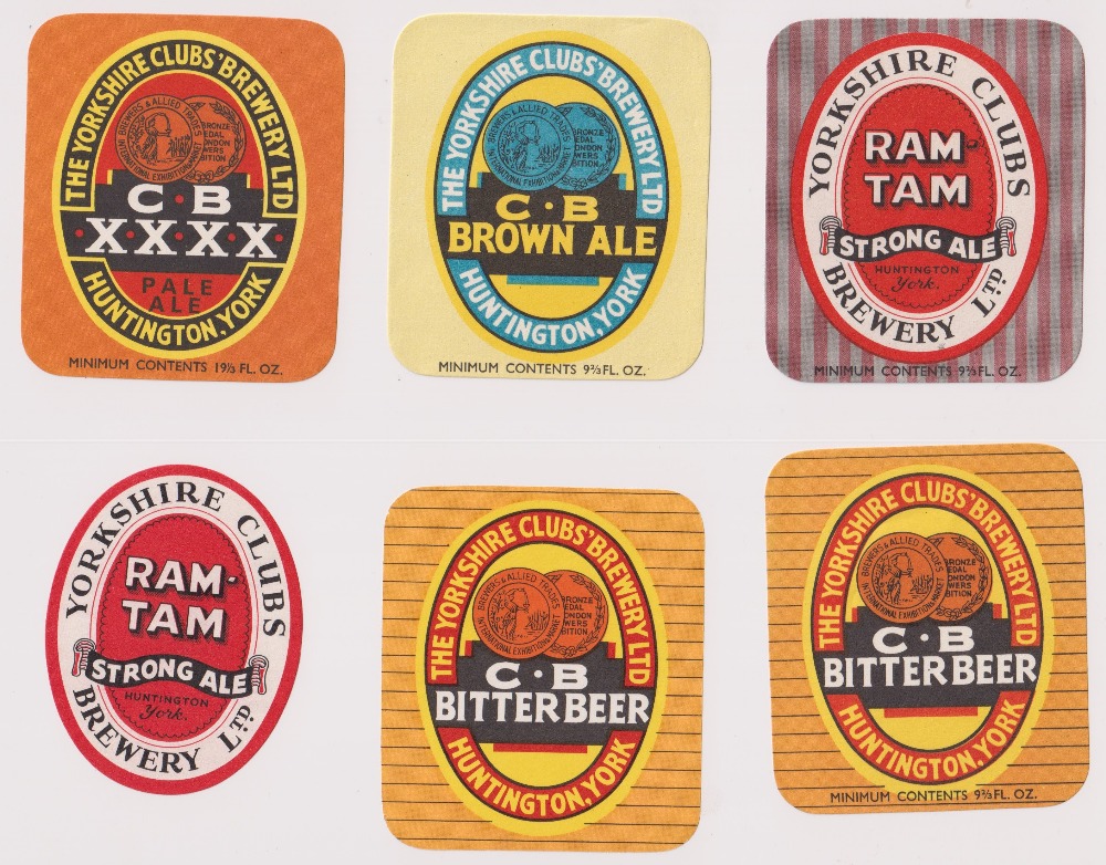 Beer labels, The Yorkshire Clubs' Brewery Ltd, a selection of 12 labels, (5 'with contents') - Image 2 of 2