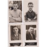 Football postcards, four photographic player portrait cards by Wilkes & Son, all identified & with