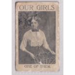 Cigarette card, Finlay & Co, Our Girls, type card, ref H170, picture no 18 (creased, poor/fair) (1)