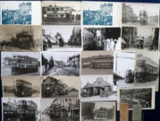 Postcards/Photos, Surrey, a mainly mixed age photographic selection of 20 images of trams and trolly