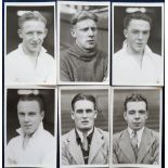 Football postcards, a collection of 6 photographic portrait postcards by Wilkes & Son, all