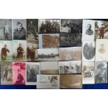 Postcards, Military, a collection of approx. 100 cards, RP's & printed inc. Soldiers, Groups, Camps,