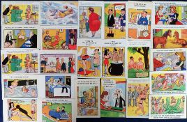 Postcards, comic, a good mix of approx. 100 modern comic cards, artists include Mags, Trow, Rex,