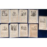 Collectables, 9 Georgian pictorial reading sheets, each printed on several loose pages with an
