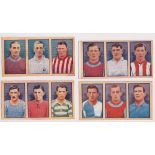 Trade cards, Sport & Adventure, Famous Footballers, set of 46 cards in 14 uncut strips of 3 and 2