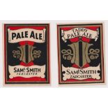 Beer labels, Samuel Smith, Tadcaster, 2 vertical rectangular labels, for Pale Ale and Taddy Pale Ale