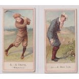 Cigarette cards, Cope's, Cope's Golfers, two cards, no 6 'A Drive' & no 10 'A Bad Lie' (gd) (2)