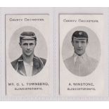 Cigarette cards, Taddy, County Cricketers, Gloucestershire, two cards, Mr. C.L. Townsend & A.