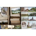 Postcards, a mainly UK topographical selection of approx. 1000 cards in 2 boxes, the majority street