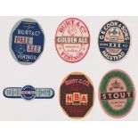 Beer labels, a selection of 5 vertical ovals and a stopper, Burt & Co Isle of Wight, Pale Ale, (oval