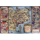 Trade card related, Whitbread Inn Signs, Whitbread Metal Map, East Kent, a privately commissioned