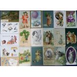 Postcards, Greetings, a good mixed greetings collection of approx. 110 cards (no deckle edge),