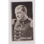 Cigarette card, Australia, De Beer & Co, Admirals & Warships of the USA, type card, Admiral Evans (