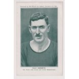 Trade card, The Nelson Lee Library, Footballers, type card, Billy Meredith, greenish-grey halftones,