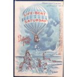 Postcard, a 'Life-Boat Saturday' card 'From the Clouds 29 August 1903' used 21 March 1904. Balloon