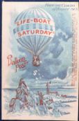 Postcard, a 'Life-Boat Saturday' card 'From the Clouds 29 August 1903' used 21 March 1904. Balloon