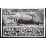 Postcard, Shipping disaster, Gothard, RP style, S.S. St. Paul collision with H.M.S. Gladiator,