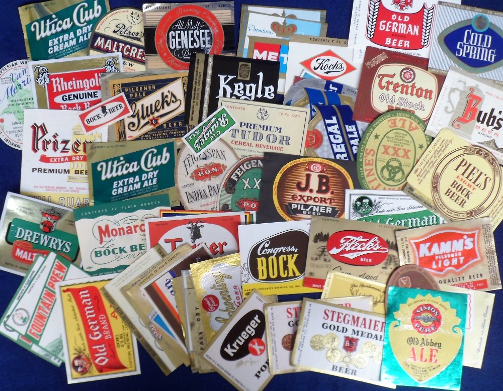 Beer labels, USA, a comprehensive mixed selection of 100+ labels, various shapes & sizes, many 'with - Image 2 of 2