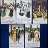 Postcards, Suffragette, a part set (5/6) of comic suffragette cards published by Birn Bros, series