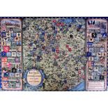 Trade card related, Whitbread Inn Signs, Whitbread Metal Map, West Kent & East Sussex, a privately