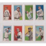 Cigarette cards, USA, ATC, Baseball Series, T206, 8 cards, all 'Tolstoi' backs, Chappelle Rochester,