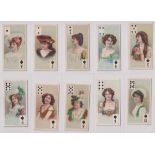 Cigarette cards, USA, BAT, Beauties, Tobacco Leaf Back, p/c inset (set, 52 cards) (gen gd)