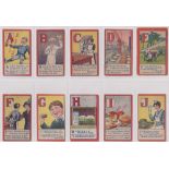Trade cards, Home & Colonial Stores, Advertising Alphabet (set, 26 cards) (a few slight marks & some