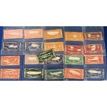 Trade Felts, USA, Anon, Airplanes & Airships, 21 different, each approx. 15cm x 7.5cm (gd)
