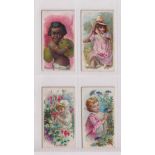 Cigarette cards, USA, Allen & Ginter, Fruits, 4 cards, Bread Fruit, Cherries, Currants &