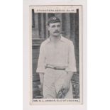 Cigarette card, Faulkner's, Cricketer Series, type card no 10, Mr G L Jessop, Gloucestershire (