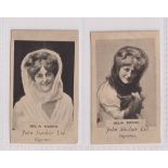 Cigarette card, John Sinclair, Actresses, two type cards, Delia Mason (2 different) (gd/vg) (2)
