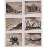 Cigarette cards, Player's, 6 'L' size sets, Mount Everest (20 cards), Film Stars (25 cards),