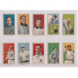 Cigarette cards, USA, ATC, Baseball Series, T206, 10 cards, all 'Piedmont 350 Subjects' ' backs,